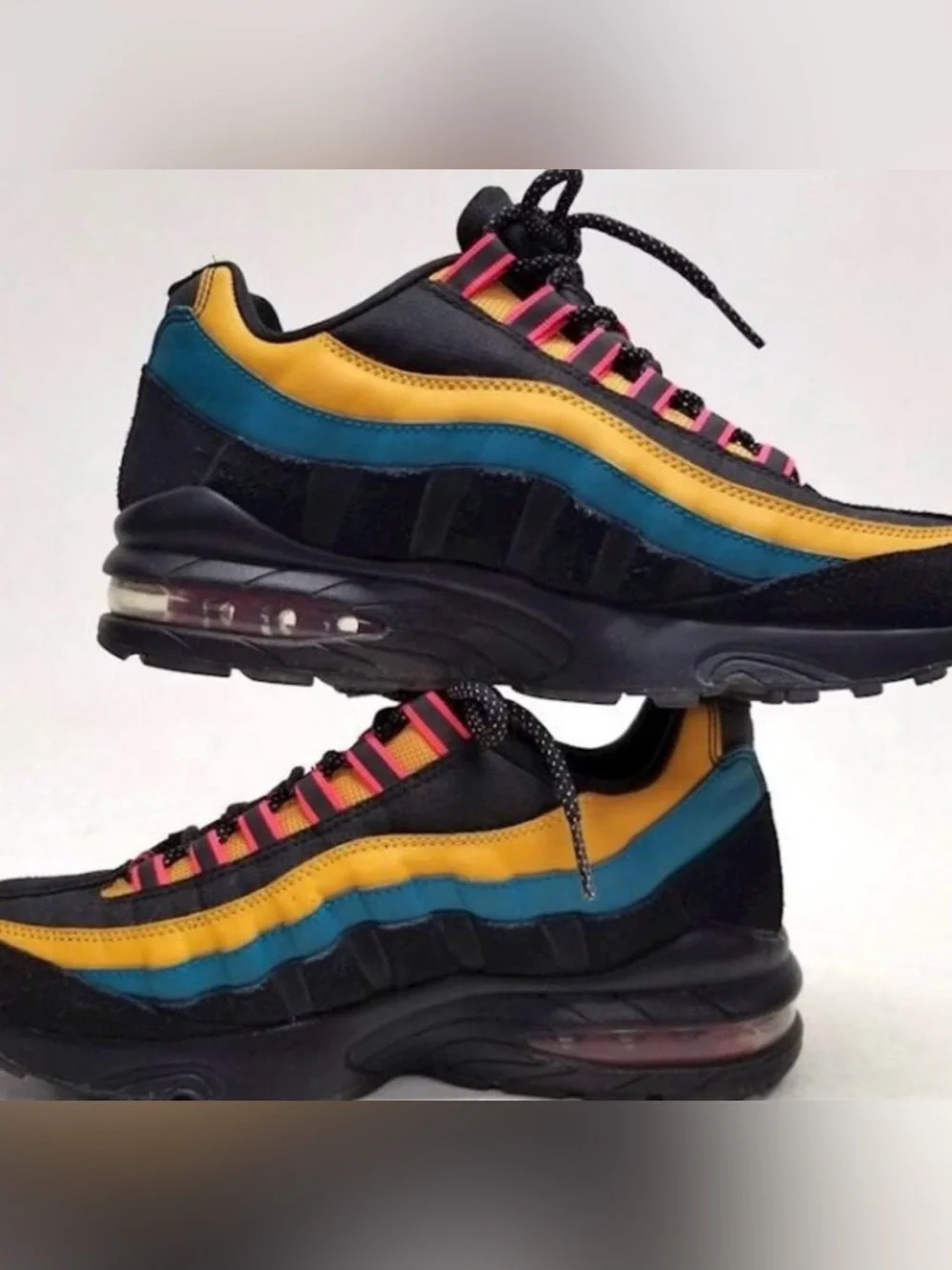 Nike Air Max 95 SE GS Black Bright Spruce Pollen Rise Laser Crimson | Size 7Y /